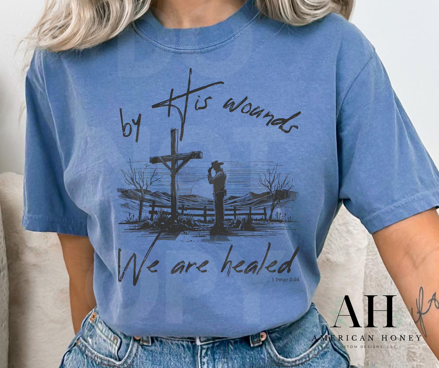 By His Wounds We are Healed for lighter colors